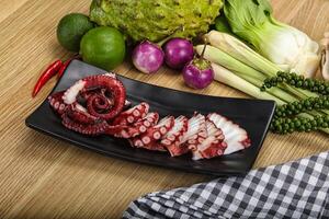 jamanés cocina - sashimi con pulpo foto