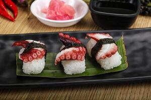 Japanese cuisine - sushi with octopus photo