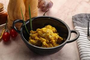 Scrambled egg in the bowl photo