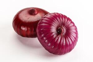 Purple raw onion for cooking photo