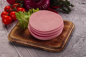 Boiled pork sliced sausage stack photo