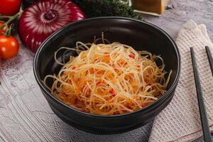 Asian spicy glass noodle salad photo