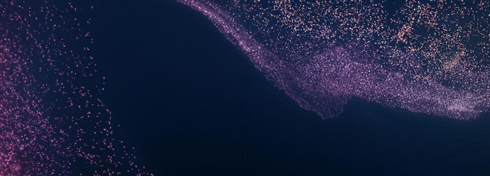 Dynamic Digital Waves, Abstract Technology with Flowing Particles on a Dark Background. Futuristic Corporate Concept. photo