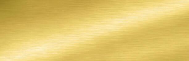 radiante Clásico latón en metálico oro, elegante panorámico fondo. foto