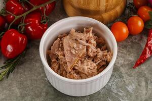 Canned tuna fish for salad photo