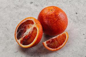 Red Sicilian orange ripe and juicy photo