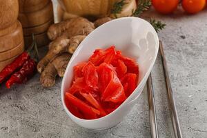 Gurmet marinated ginger root spicy photo