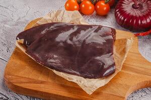 Raw beef liver for cooking photo