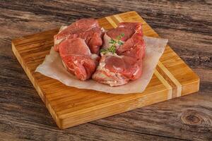 Raw pork tenderloin for cooking photo