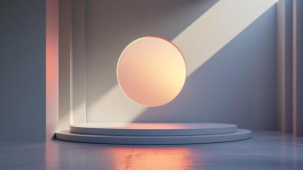 AI generated A minimalist podium designed to elevate product presentations photo