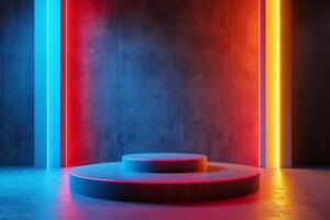 AI generated A podium utilizing subtle textures and clean surfaces photo