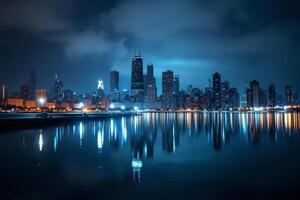 AI generated The majestic Chicago city skyline photo