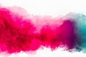 Vibrant Burst of Multicolored Powder on a Clean Canvas, Explosive Splash of Holi Colors photo