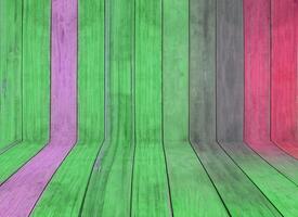 vibrante multicolor de madera tablones textura antecedentes foto