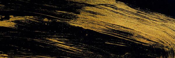 Golden Curves on Black, Elegant Web Banner Design. photo