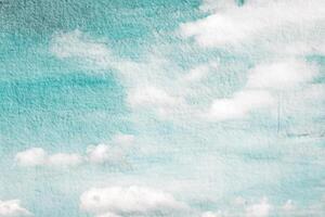 Abstract Double Exposure, Clouds and Sky on Paper Texture Background photo