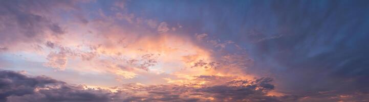 Captivating Sunset Sky, A Vibrant and Striking Panorama. photo