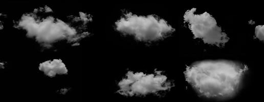 Contrast in the Sky, White Cloud on Black Background. photo