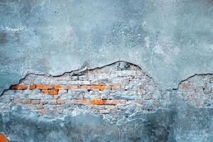 Time's Embrace, Aged Stone with Peeling Wallpaper. photo