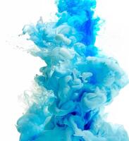 creativo caos, vibrante chapoteo de azul pintar en resumen composición. foto