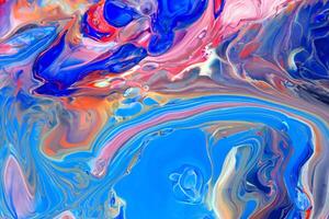 Opulent Hues, A Cascade of Pouring Acrylic Paint. photo