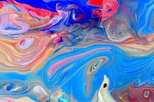 Opulent Hues, A Cascade of Pouring Acrylic Paint. photo
