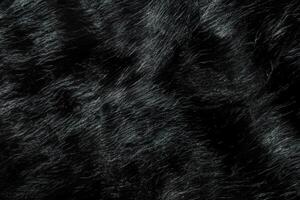 Captivating Realism, Synthetic Animal Long Hair Texture with Black Fur. photo