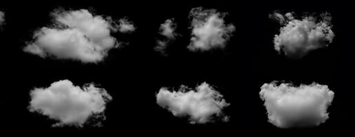 contraste en el cielo, blanco nube en negro antecedentes. foto