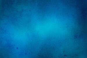 Abstract Blue Gradient Watercolor Painting on Vintage Paper with Smudged Texture. photo