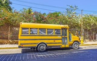Puerto Escondido Oaxaca Mexico 2023 School bus coach tour bus transport schoolbus Puerto Escondido Mexico. photo