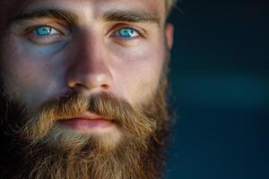 ai generado barba hombre retrato. generar ai foto