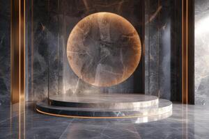 AI generated A minimalist podium inspired by classical architecture photo