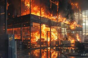 AI generated Building Caught in Flames photo