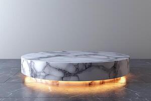 AI generated A minimalist 3D podium inspired by the classic elegance of marble photo