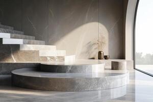 AI generated A sleek podium with minimalist aesthetics photo