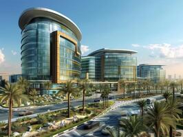 AI generated A world-class medical complex in Dubai Healthcare City photo