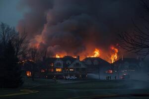 AI generated Building Caught in Flames photo