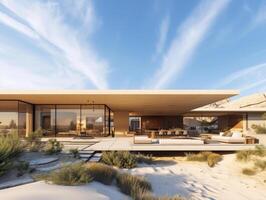 AI generated A modern house in the desert photo