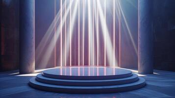AI generated A sleek podium with an aesthetic focus photo