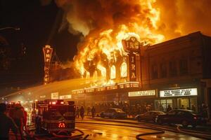AI generated Building Caught in Flames photo