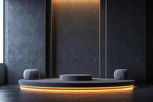 AI generated A podium with minimalist elegance photo