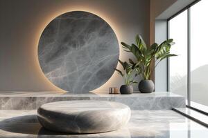 AI generated A minimalist podium inspired by classical architecture photo