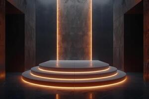 AI generated A podium with minimalist elegance photo