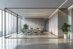 AI generated A corporate office space characterized by sleek design photo