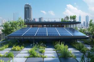 AI generated A solar-powered urban residence that blends modern design photo