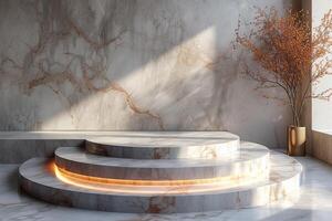 AI generated A sleek podium with minimalist aesthetics photo