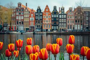 AI generated The legendary city skyline of Amsterdam photo