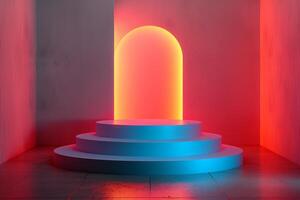 AI generated A minimalist podium characterized by its clean lines and minimalist details photo