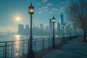 ai generado el legendario nuevo York ciudad horizonte foto