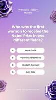 purple 3d woman history month trivia instagram story template